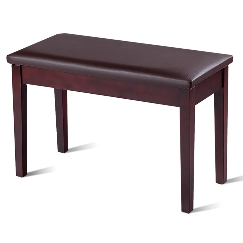 Spaco Solid Wood PU Leather Padded Piano Bench Keyboard Seat-Coffee, Solid Wood Music Stand with PU Leather Padding, Storage, Noise-Reduction Pad, Suitable for Orchestras \u0026 Studios
